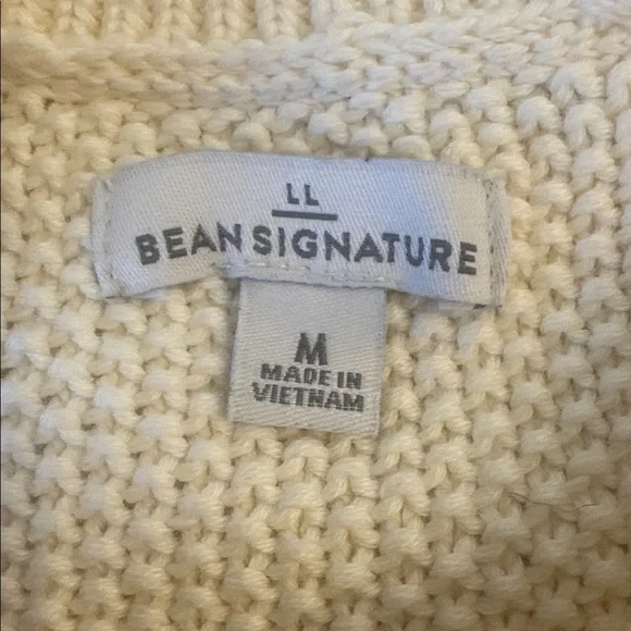 L.L. Bean Signature Knit Sweater - Cream, sz M - Picture 2 of 10